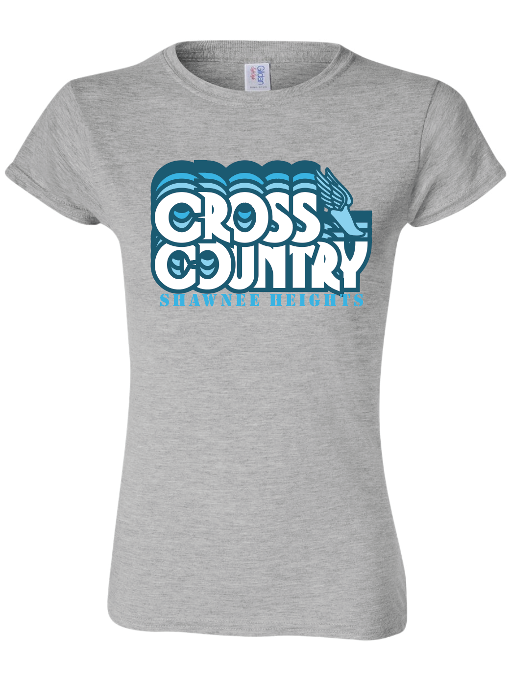 Thunderbirds Track and Field in Blue Gildan Womens Fit Softstyle T-Shirt