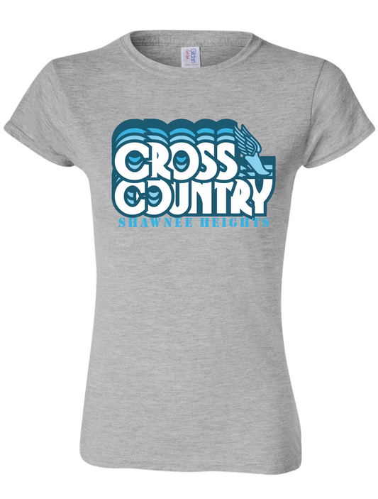Thunderbirds Track and Field in Blue Gildan Womens Fit Softstyle T-Shirt