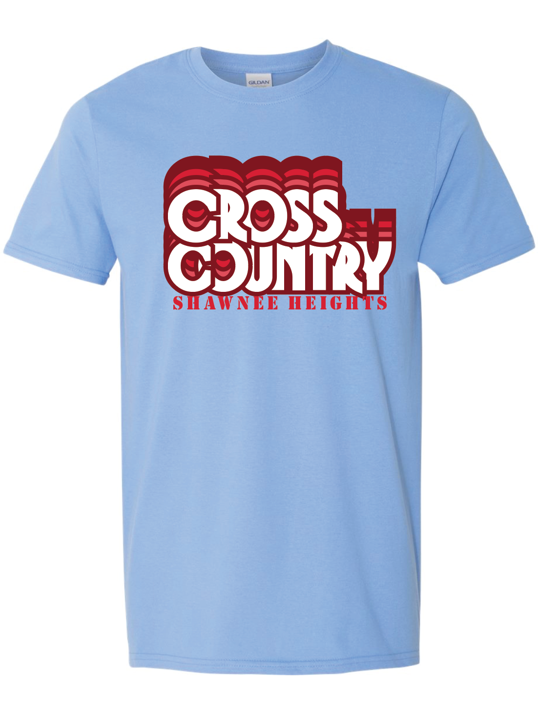 Thunderbirds Track and Field in Red Gildan Softstyle T-Shirt