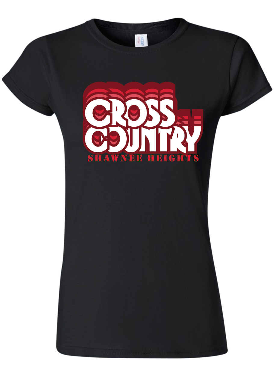Thunderbirds Track and Field in Red Gildan Womens Fit Softstyle T-Shirt