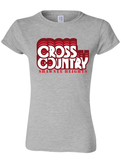 Thunderbirds Track and Field in Red Gildan Womens Fit Softstyle T-Shirt