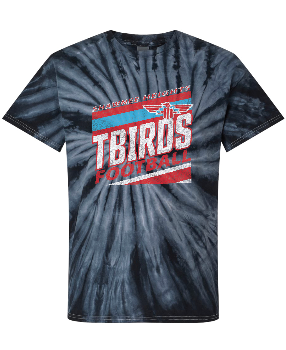 Tbirds Football StripesTie Dye T-shirt