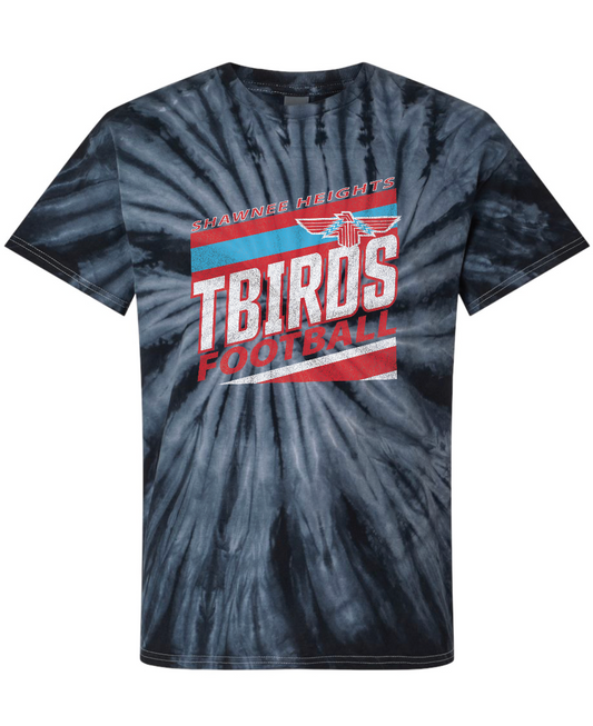 Tbirds Football StripesTie Dye T-shirt