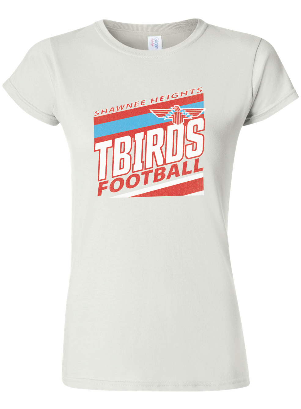 Tbirds Football Stripes Womens Gildan Softstyle T-Shirt