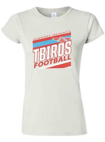 Tbirds Football Stripes Womens Gildan Softstyle T-Shirt