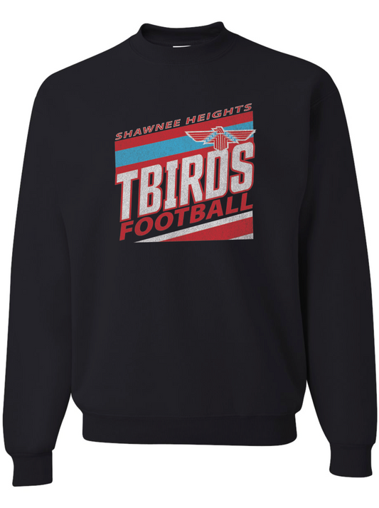Tbirds Football Stripes Jerzees Nublend Crew Sweatshirt