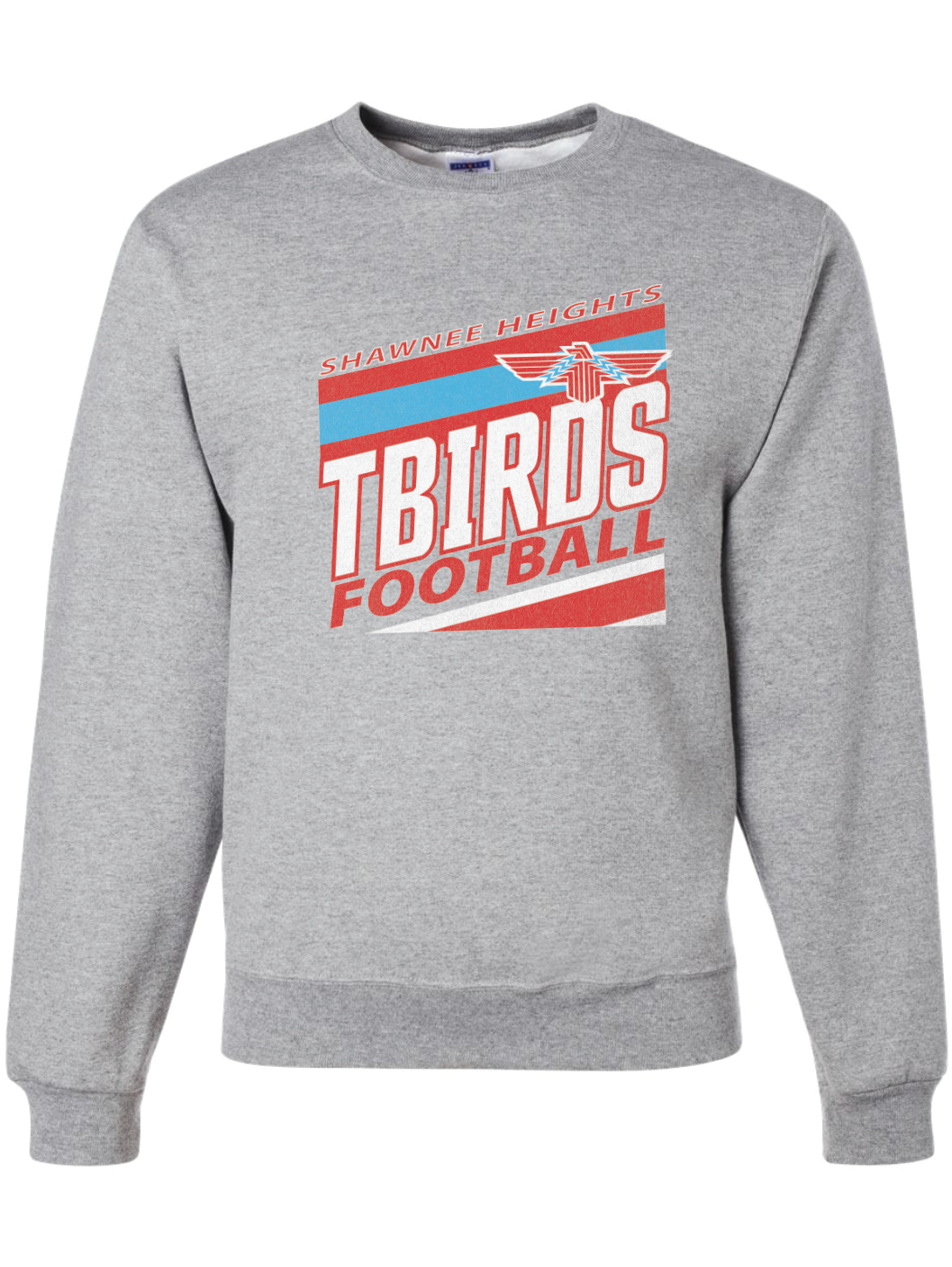 Tbirds Football Stripes Jerzees Nublend Crew Sweatshirt