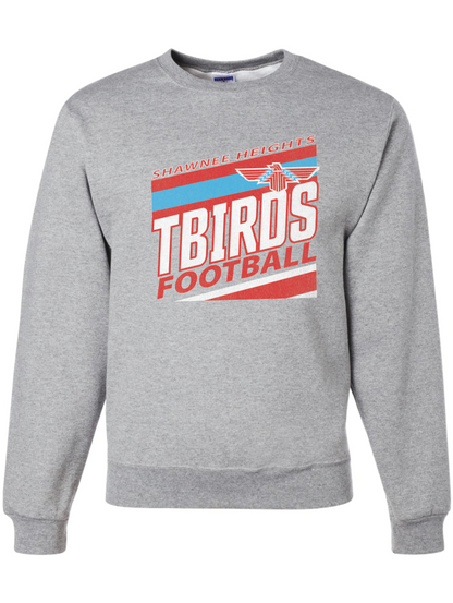 Tbirds Football Stripes Jerzees Nublend Crew Sweatshirt