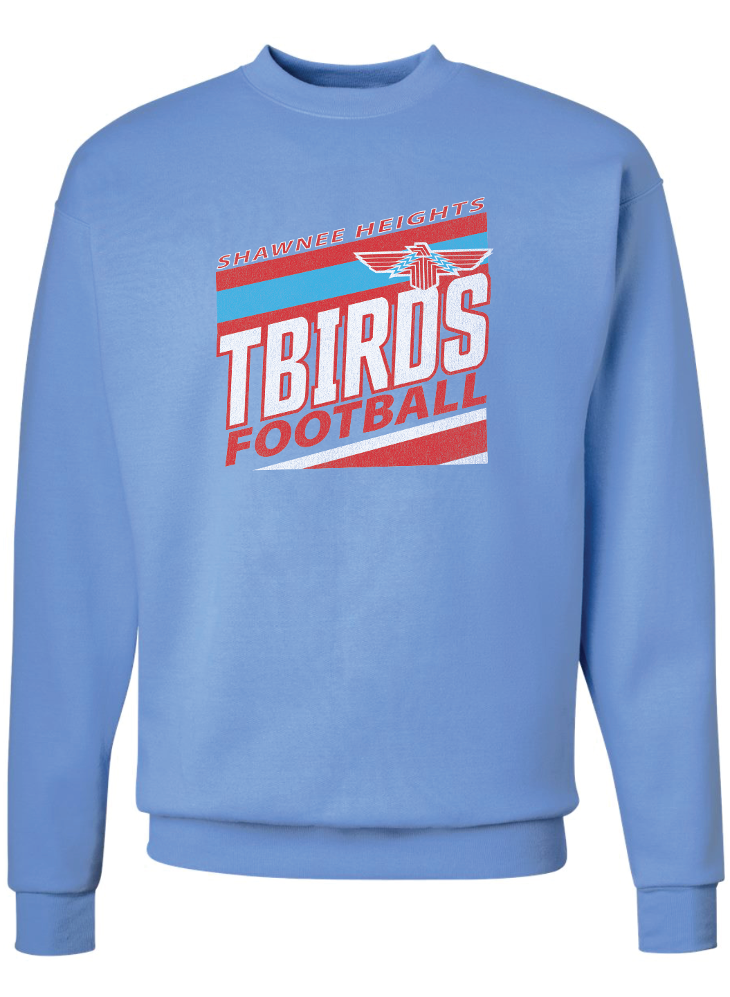 Tbirds Football Stripes Jerzees Nublend Crew Sweatshirt