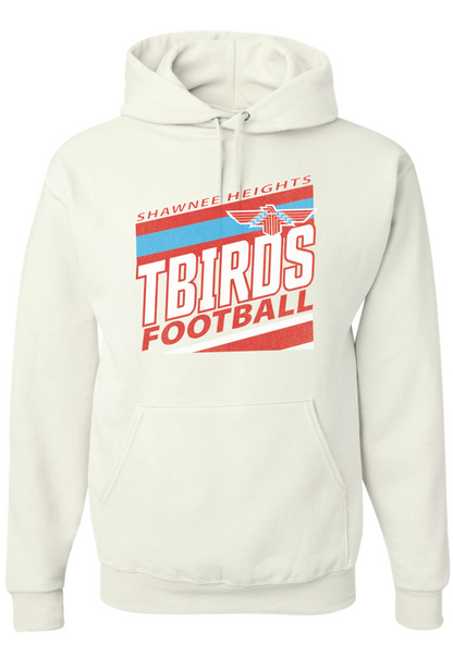 Tbirds Football Stripes Jerzees Nublend Hooded Sweatshirt