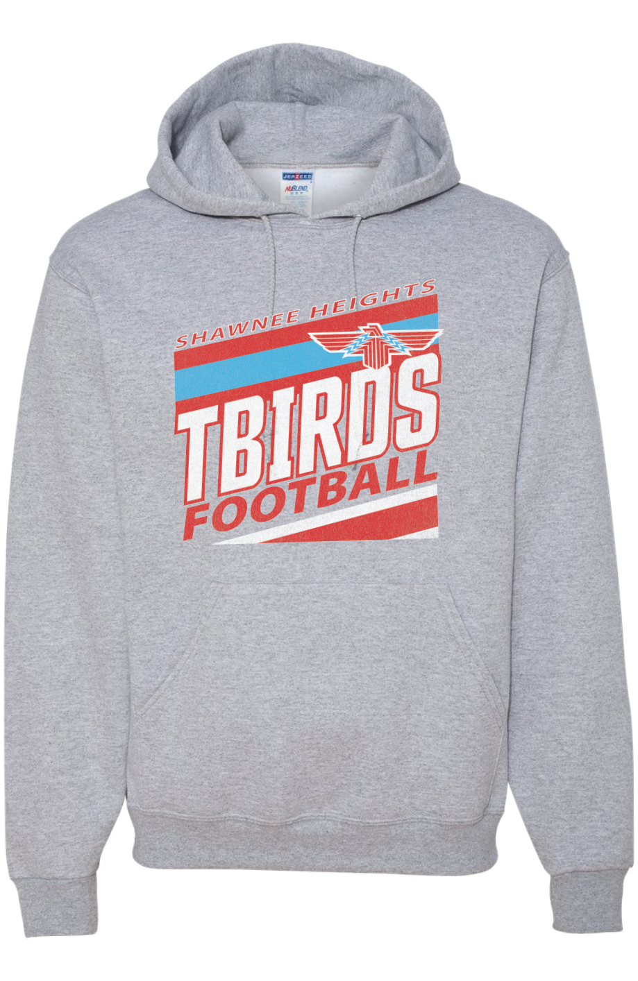 Tbirds Football Stripes Jerzees Nublend Hooded Sweatshirt