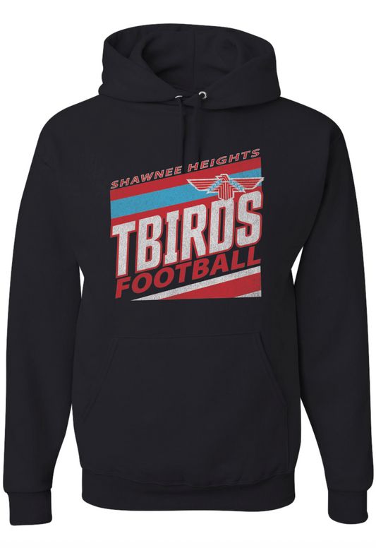 Tbirds Football Stripes Jerzees Nublend Hooded Sweatshirt