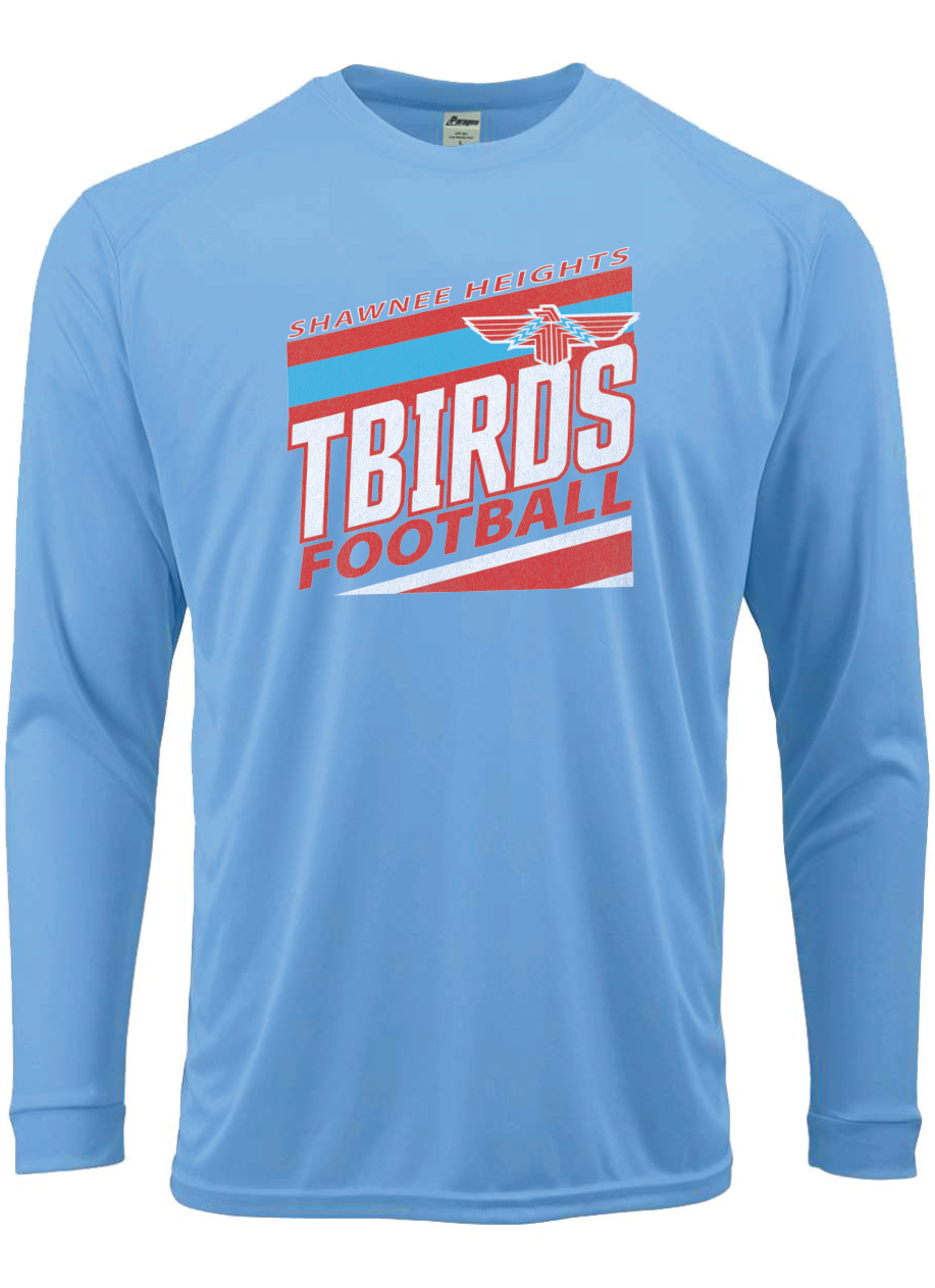 Tbirds Football Stripes Paragon Performance Long Sleeve T-shirt