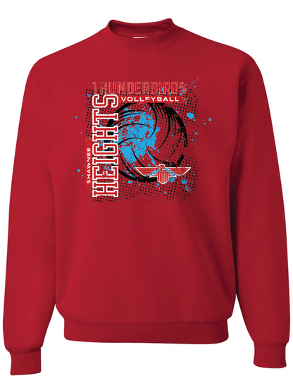 Thunderbirds Volleyball Jerzees Nublend Crew Sweatshirt