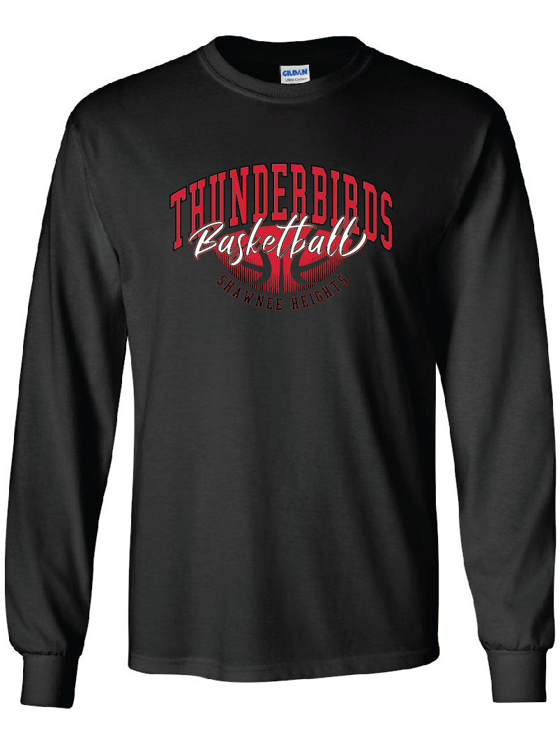 Thunderbirds Basketball Gildan Ultra Cotton Long Sleeve T-Shirt