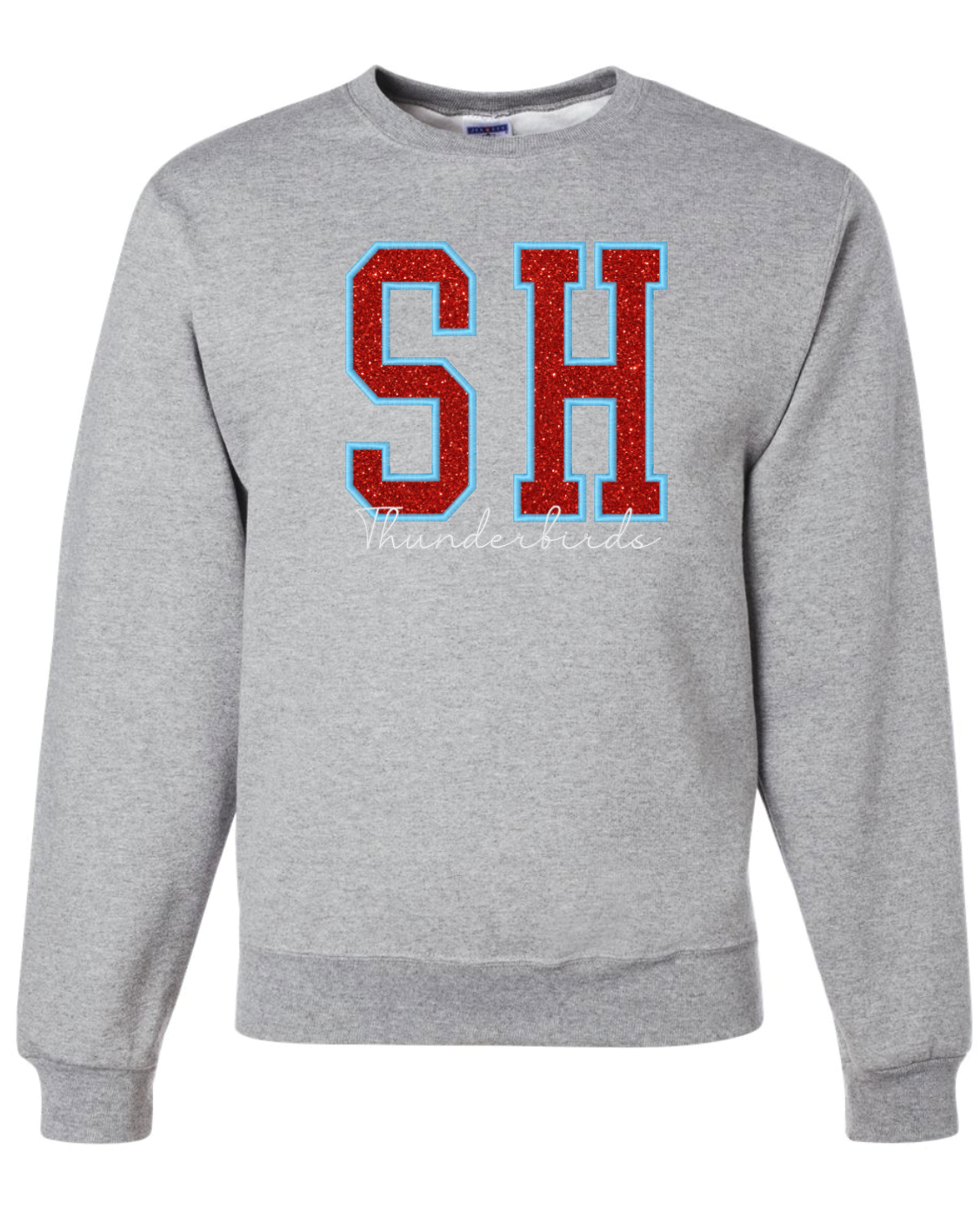 Embroidered Glitter SH Thunderbirds Crew Sweatshirt