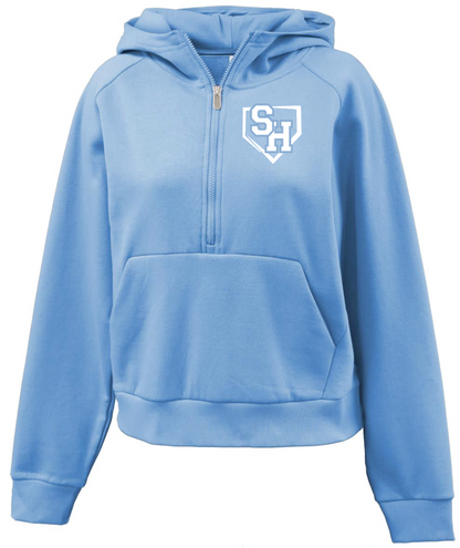 SH Baseball Pennant Womens Half-Zip Hoodie