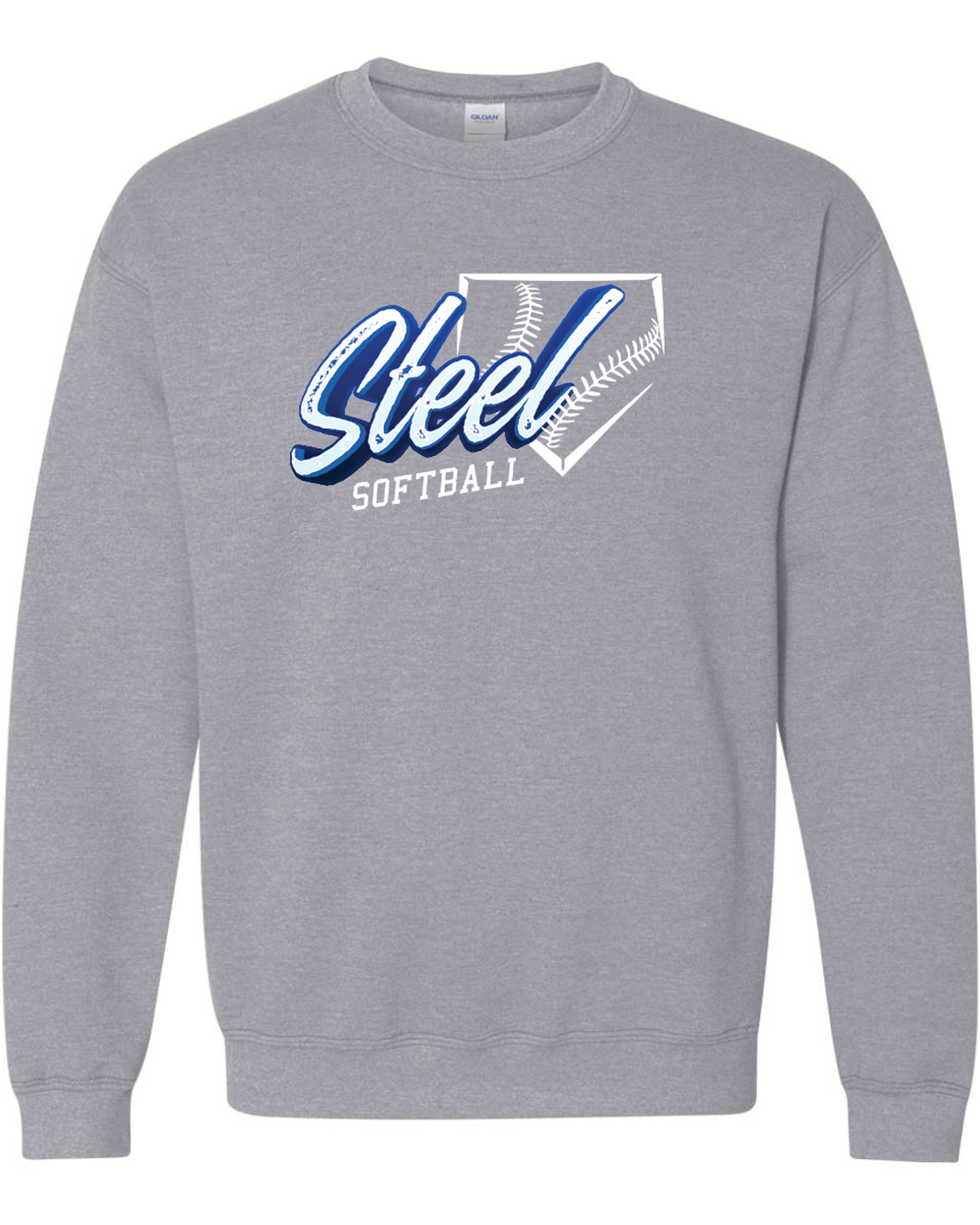 Steel Softball Gildan Crew Sweatshirt