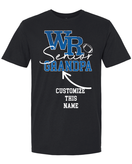Custom Distressed WR Senior Football