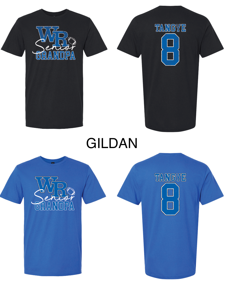 Custom Distressed WR Senior Football