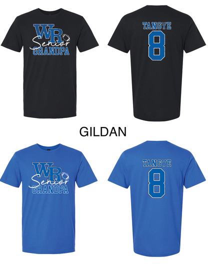 Custom Distressed WR Senior Football