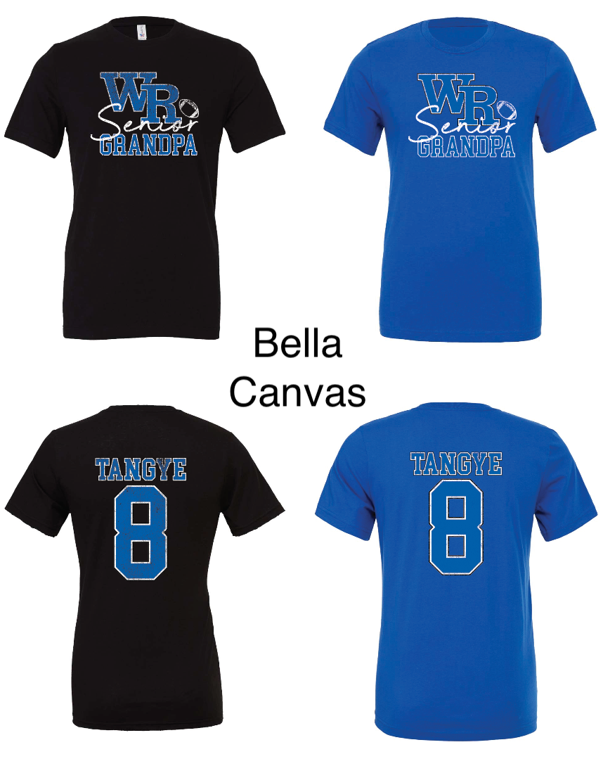Custom Distressed WR Senior Football