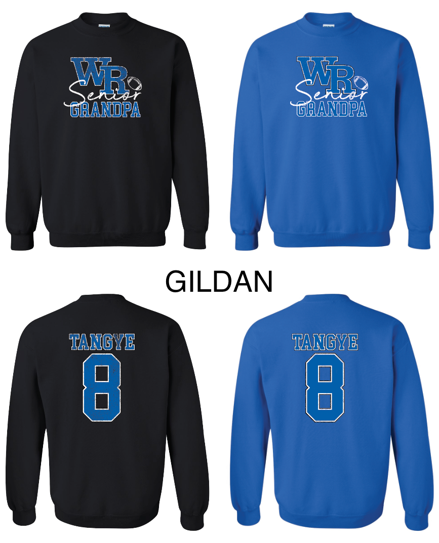 Custom Distressed WR Senior Football