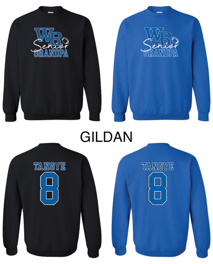 Custom Distressed WR Senior Football