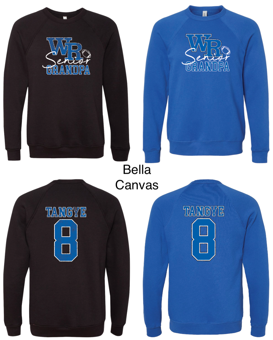 Custom Distressed WR Senior Football