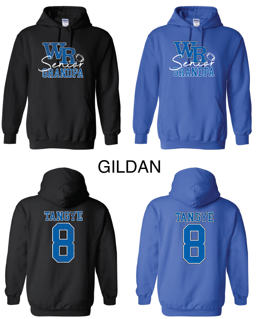 Custom Distressed WR Senior Football