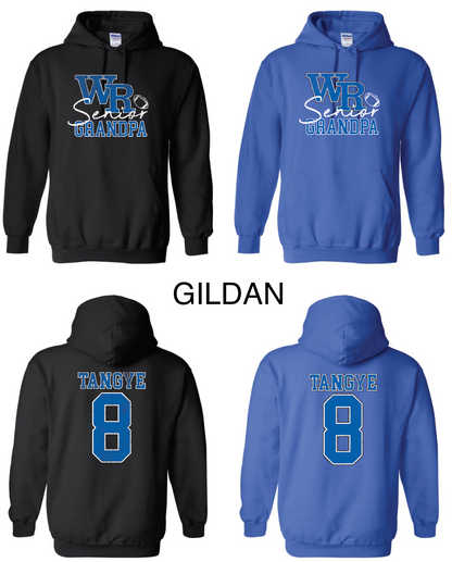 Custom Distressed WR Senior Football