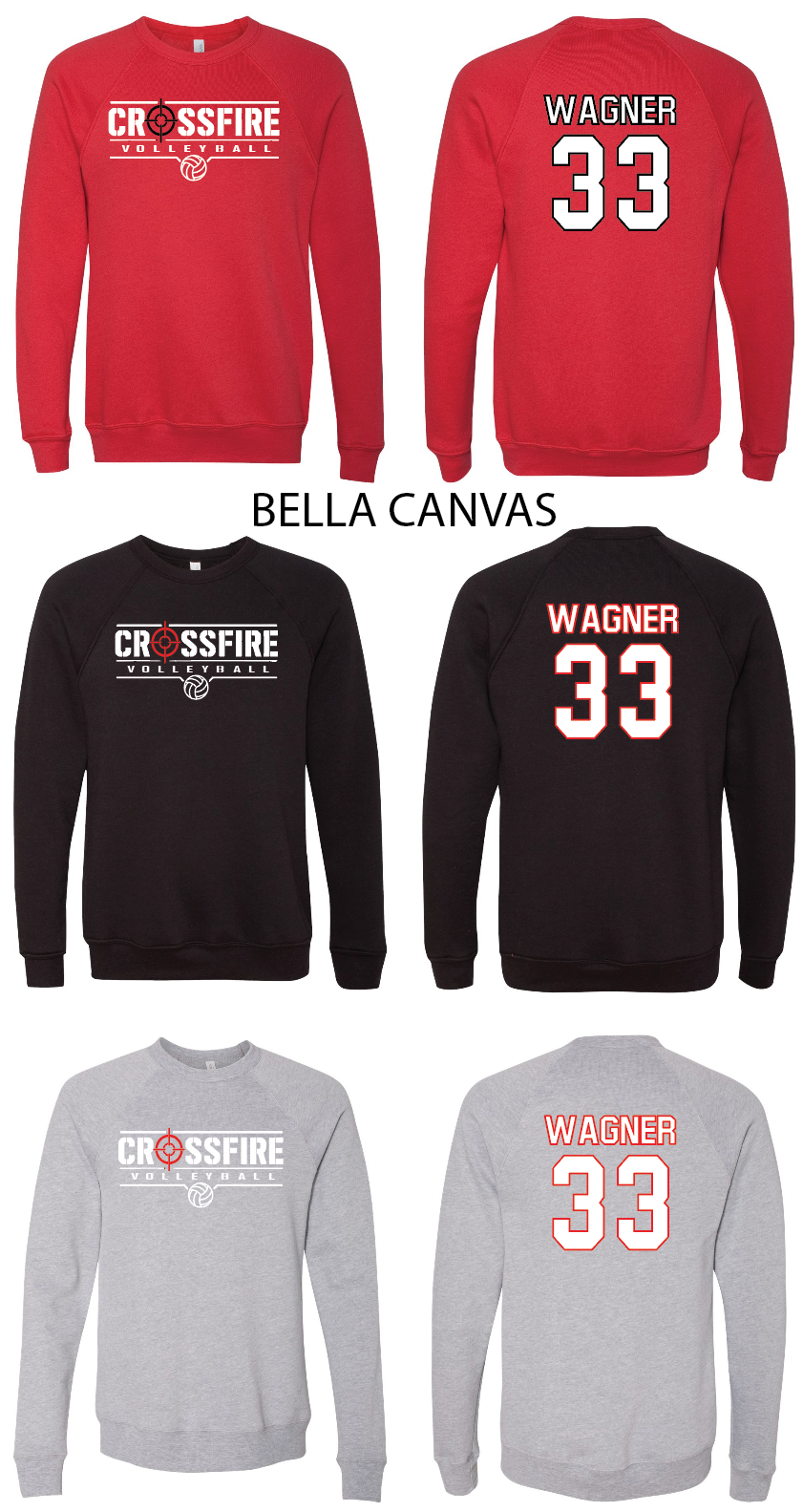 Crossfire Volleyball Crew Sweatshirts