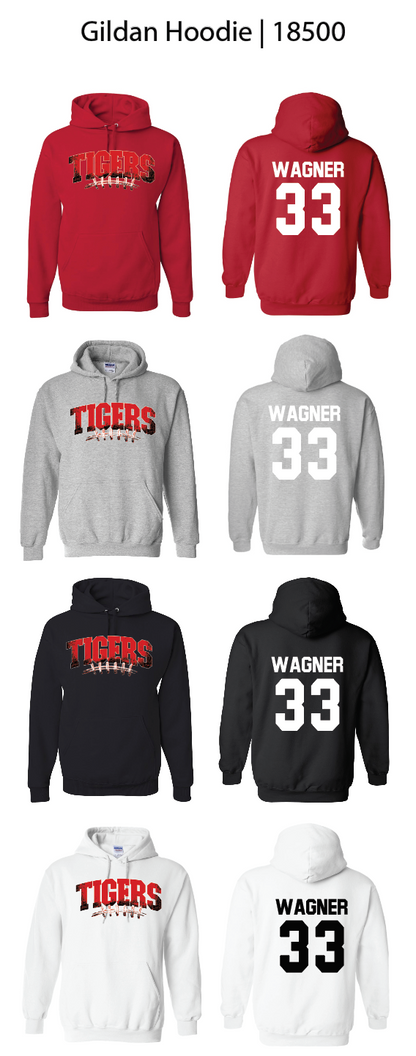 Tigers Football Laces Hoodies