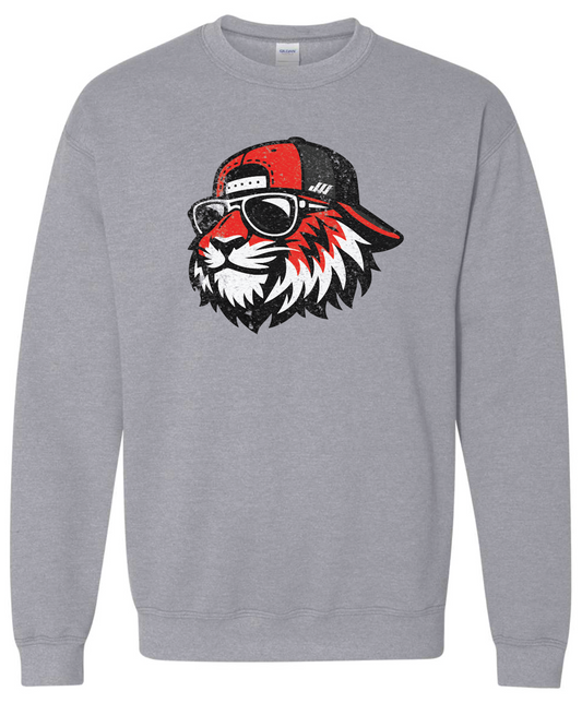 Cool Tiger Cap Crew Sweatshirts