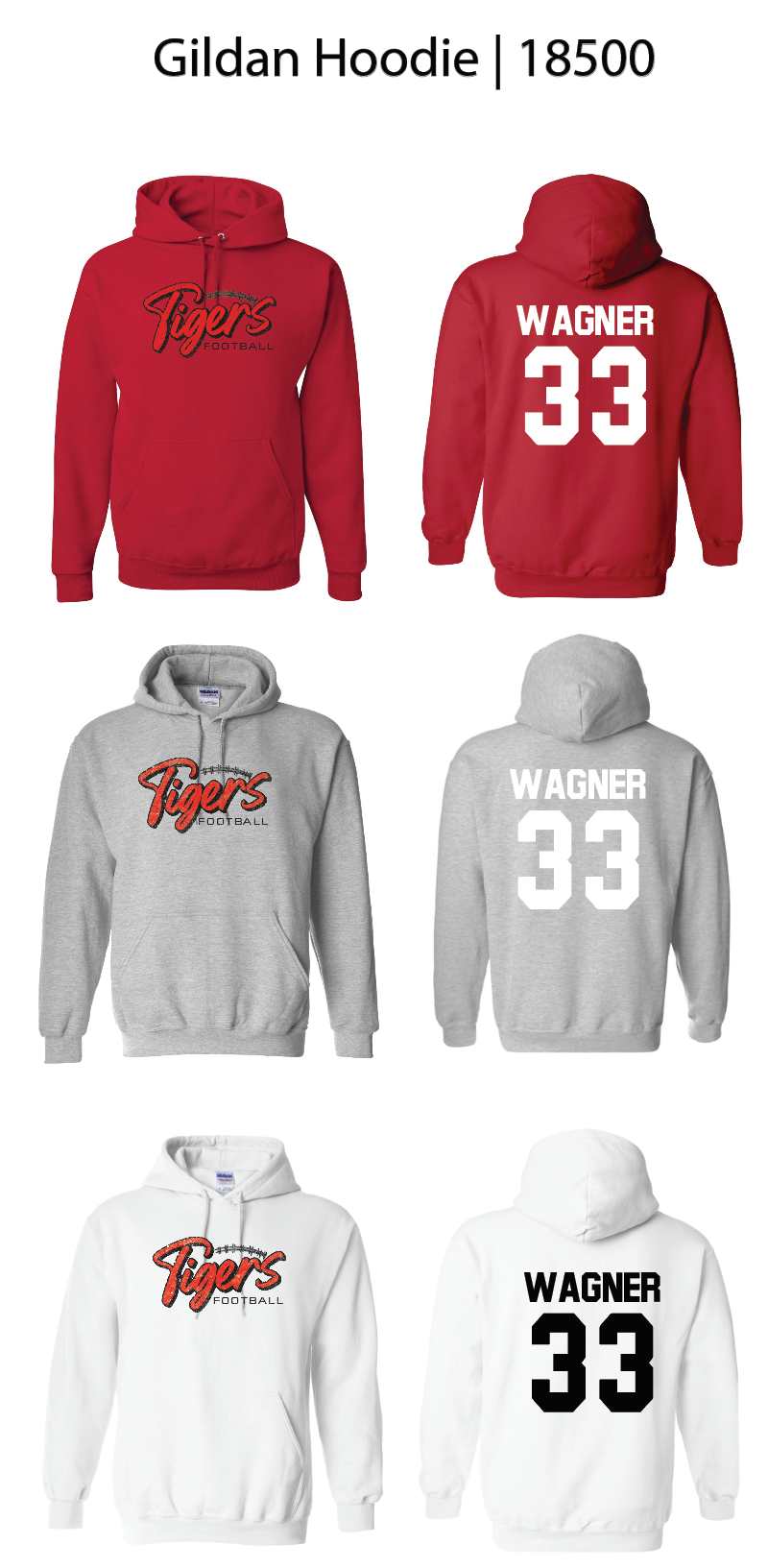 Tiger Football Hoodies