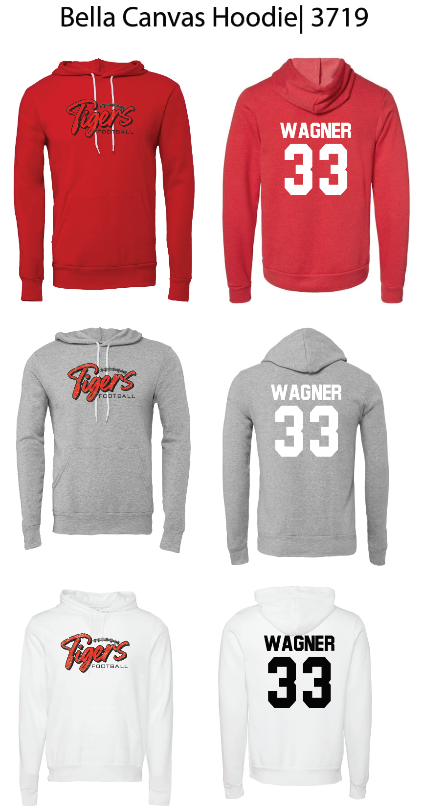 Tiger Football Hoodies