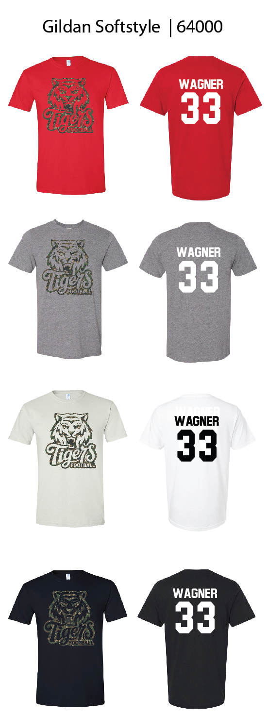 Camo Tiger Football Shirts