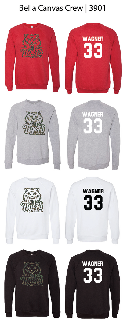 Camo Tiger Football Crew Sweatshirts