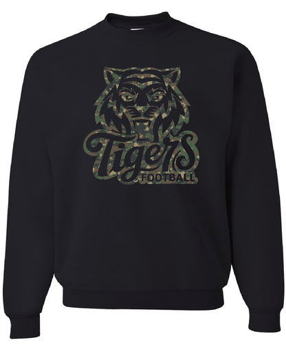 Camo Tiger Football Crew Sweatshirts