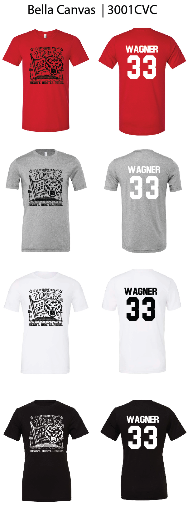 Heart. Hustle, Pride Tigers Football Shirts