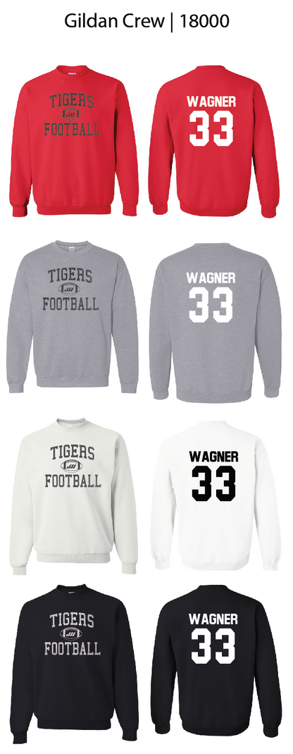 Jeff West Tigers Football Crew Sweatshirts