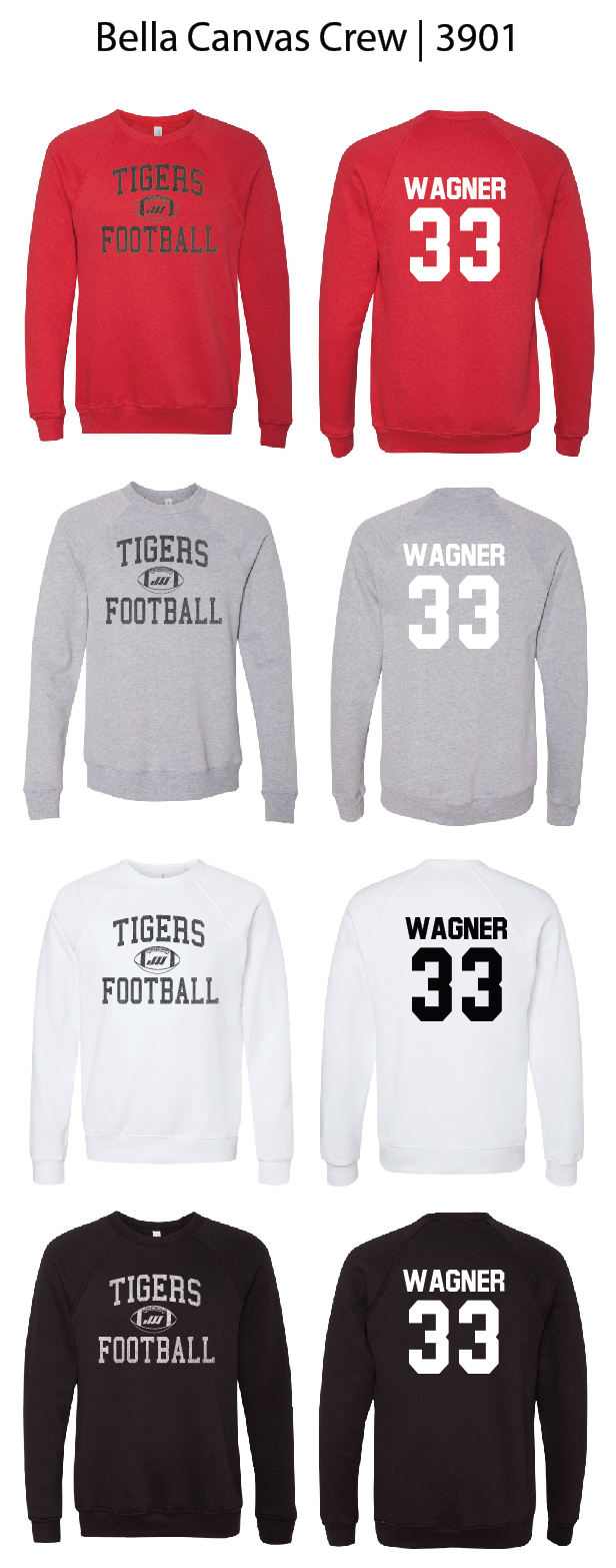 Jeff West Tigers Football Crew Sweatshirts