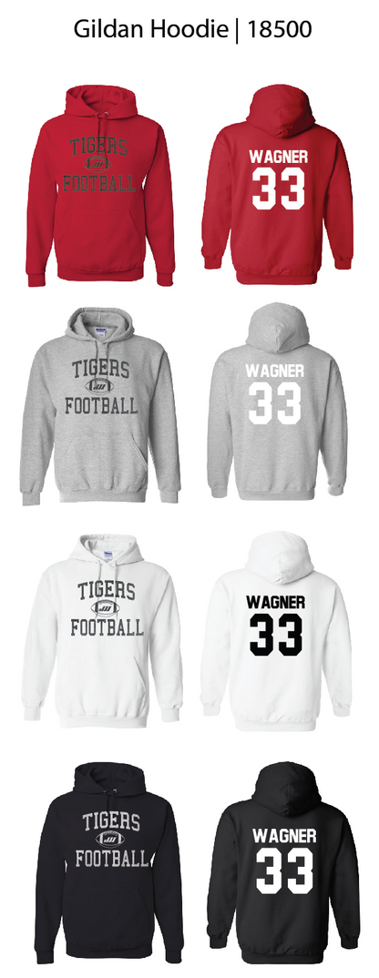 Jeff West Tigers Football Hoodies