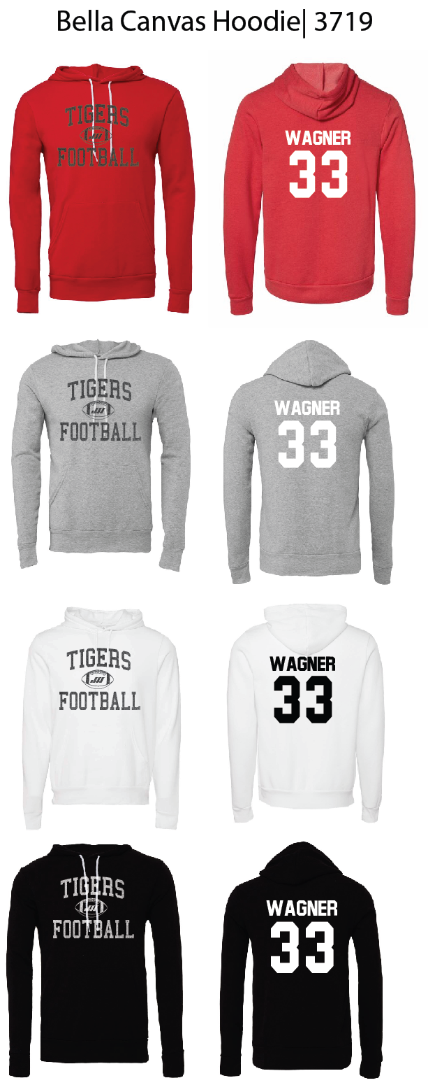 Jeff West Tigers Football Hoodies