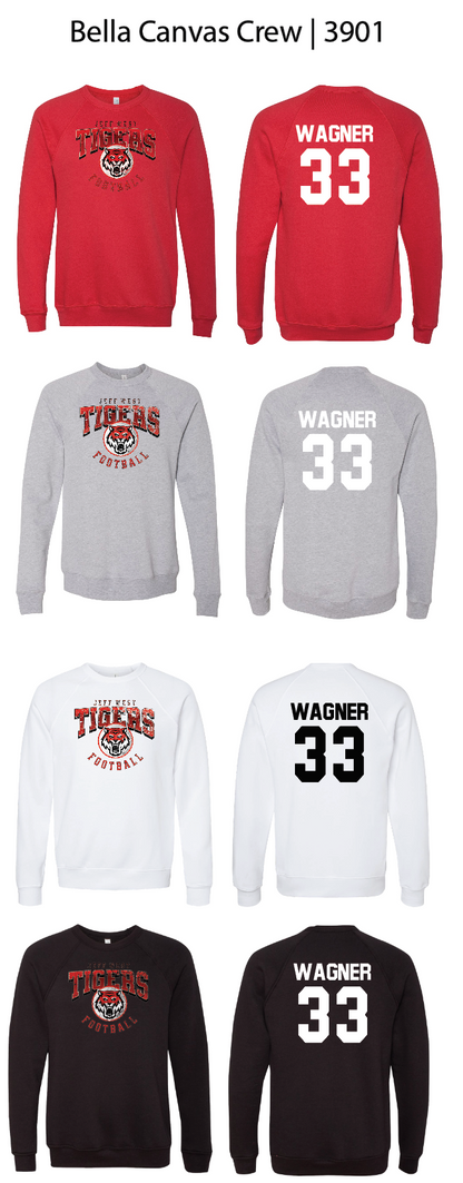 Tigers Football Logo Crew Sweatshirts