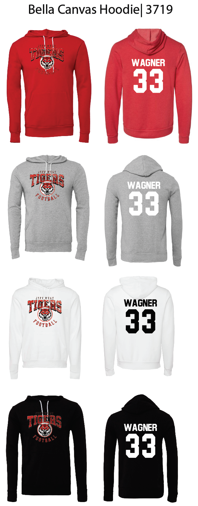 Tigers Football Logo Hoodies