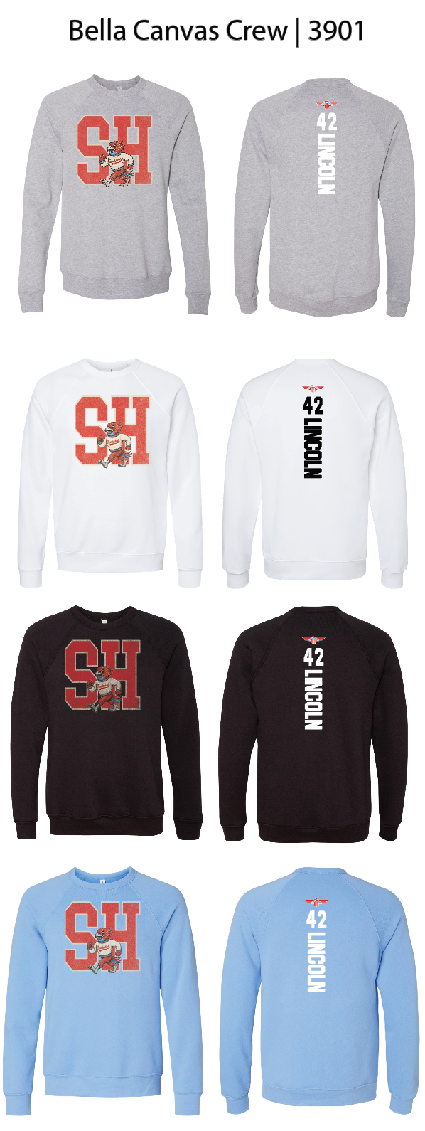 SH Vintage Mascot T-shirts Crew Sweatshirts