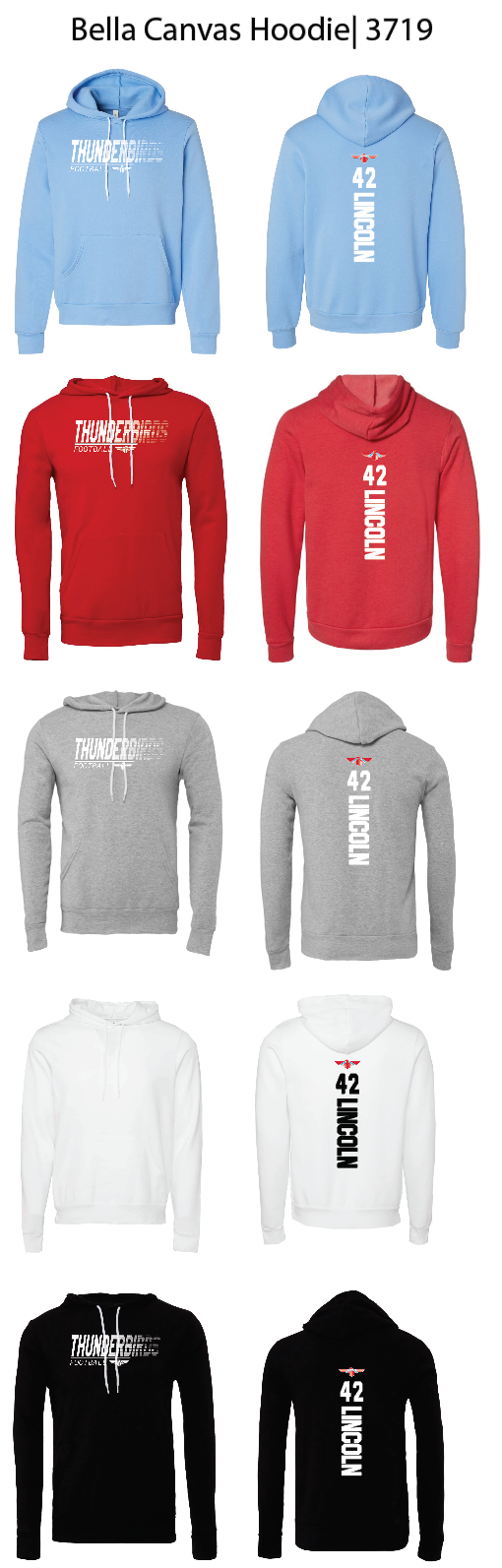 Thunderbirds Football Hoodies