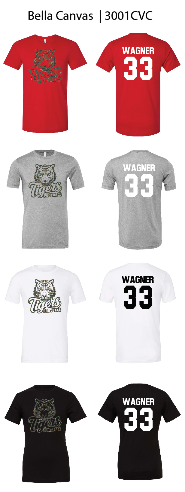 Camo Tiger Football Shirts