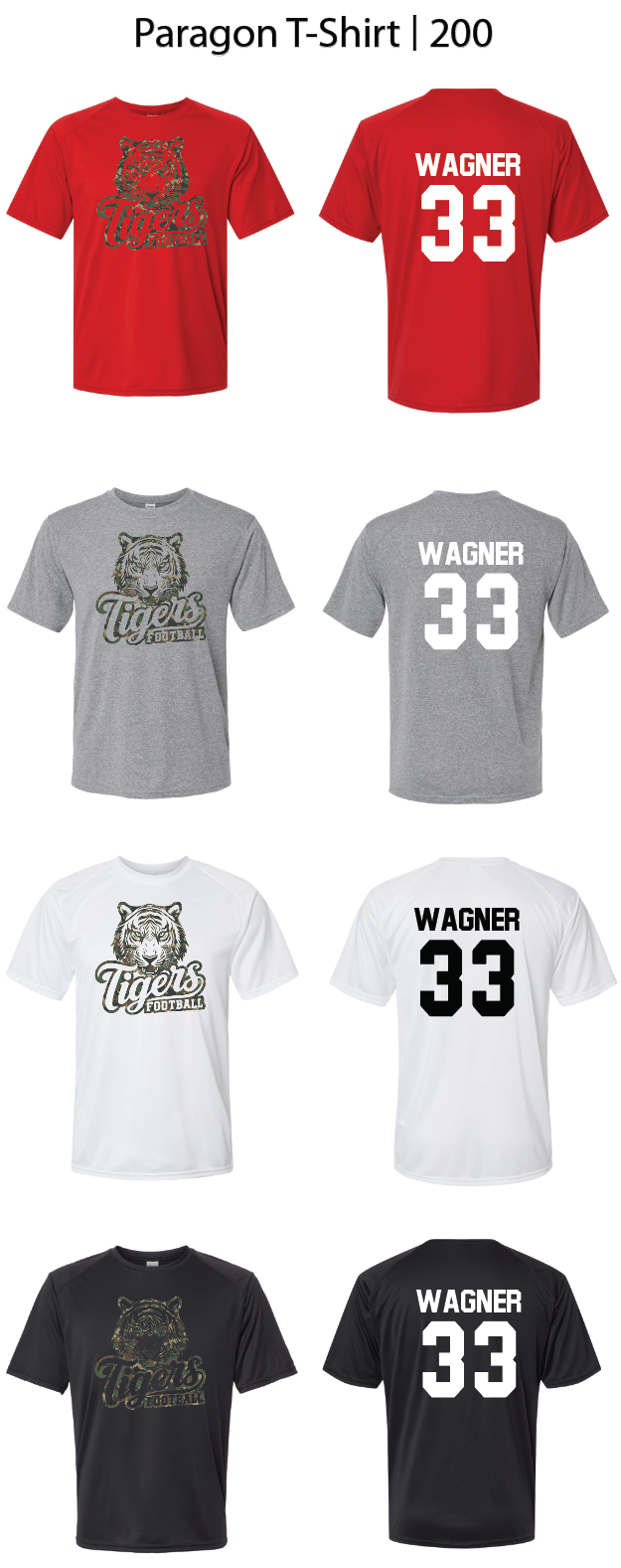 Camo Tiger Football Shirts